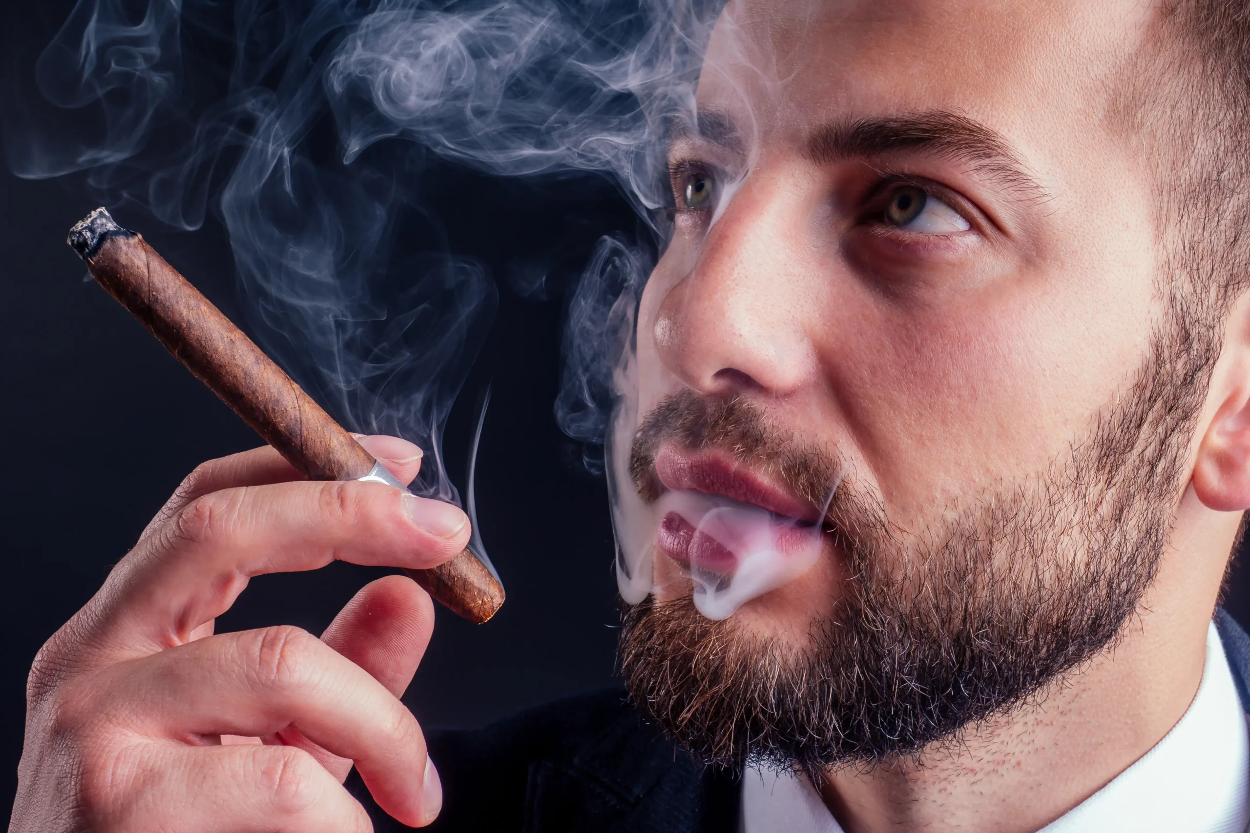 Portrait of an attractive business man with a cigar.